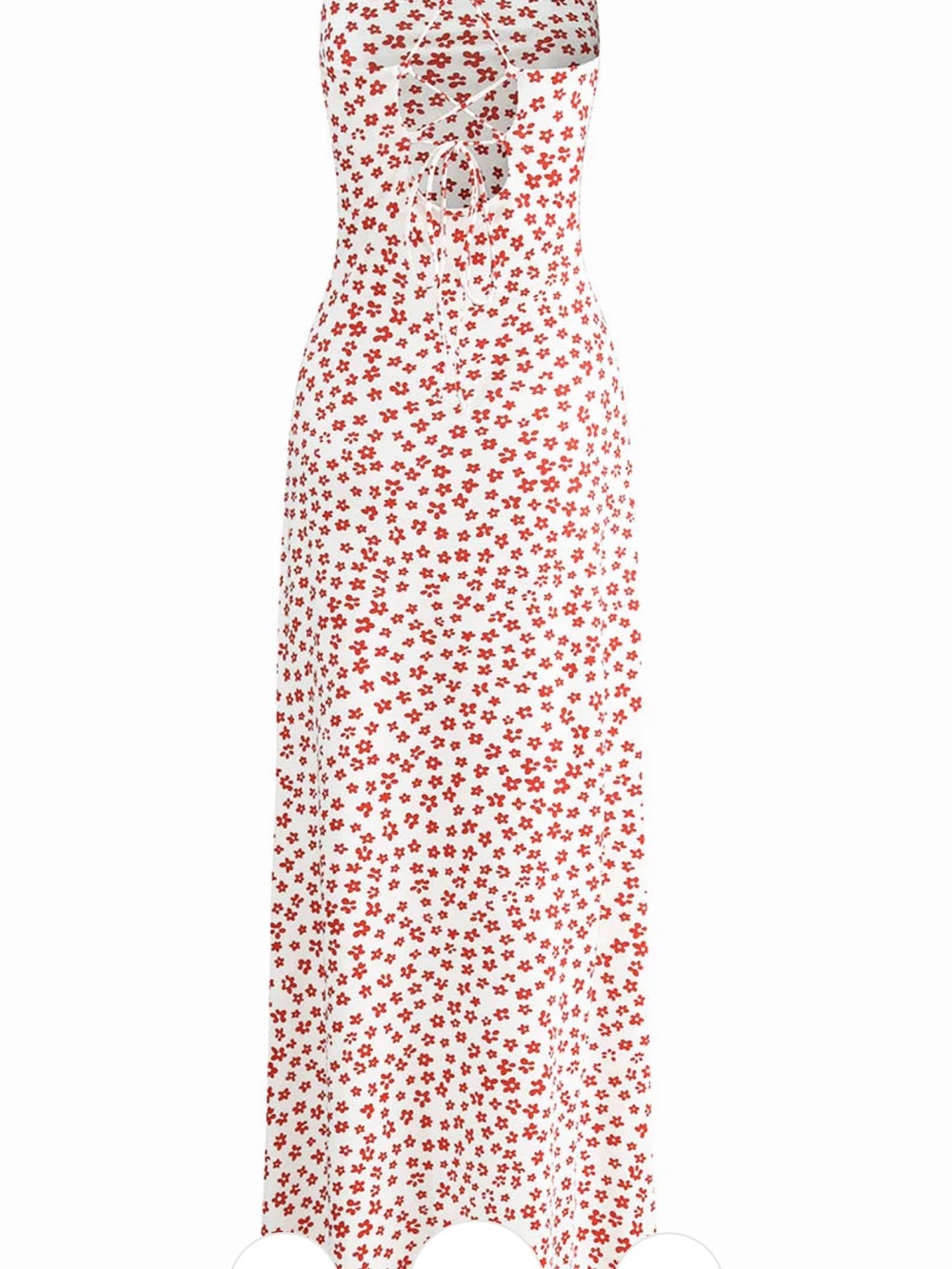 Commense Cream Maxi Dress with Red Floral Print - Picture 3 of 5